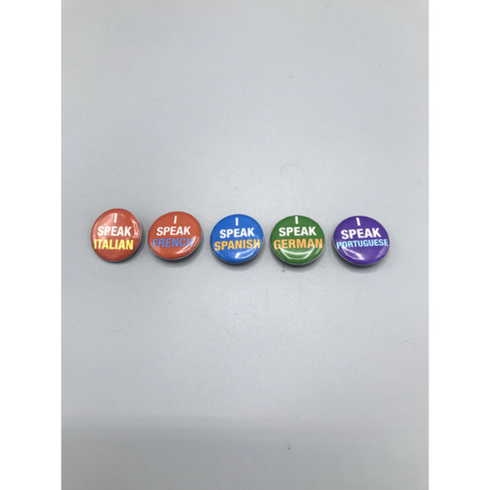 I SPEAK International Language‎ Buttons Set of 5 Pinback Pins